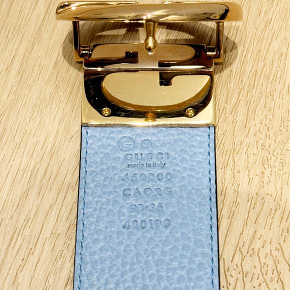 Gucci Double G Reversible Belt Black/Sky Blue - LIKE NEW WITH DUST BAG main image 6